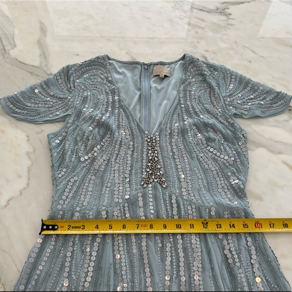 JENNY PACKHAM NO. 1. BLUE SEQUIN GOWN SIZE US 10 / UK 14 - Picture 9 of 17